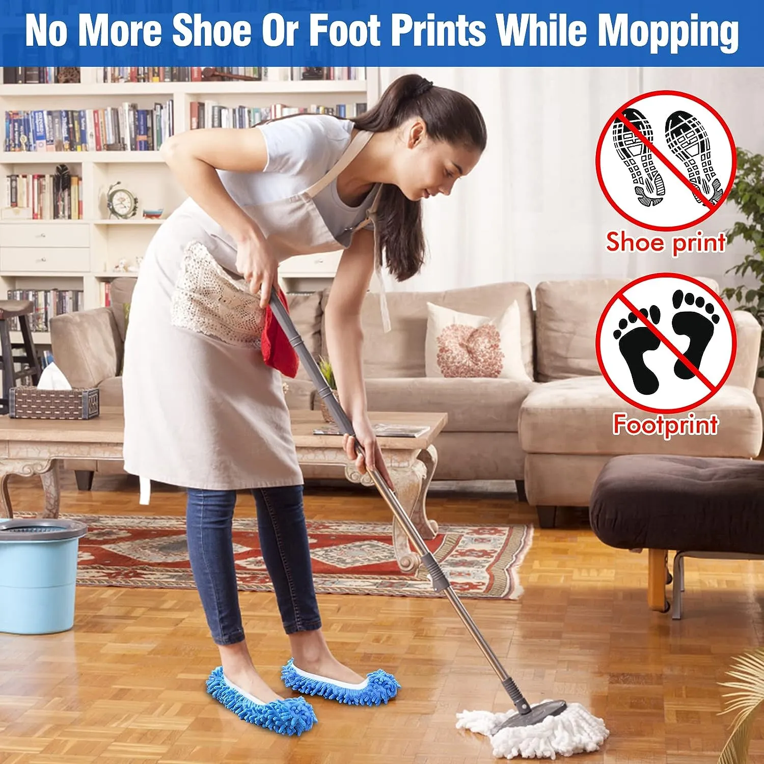 10Pcs Mop Slippers for Floor Cleaning