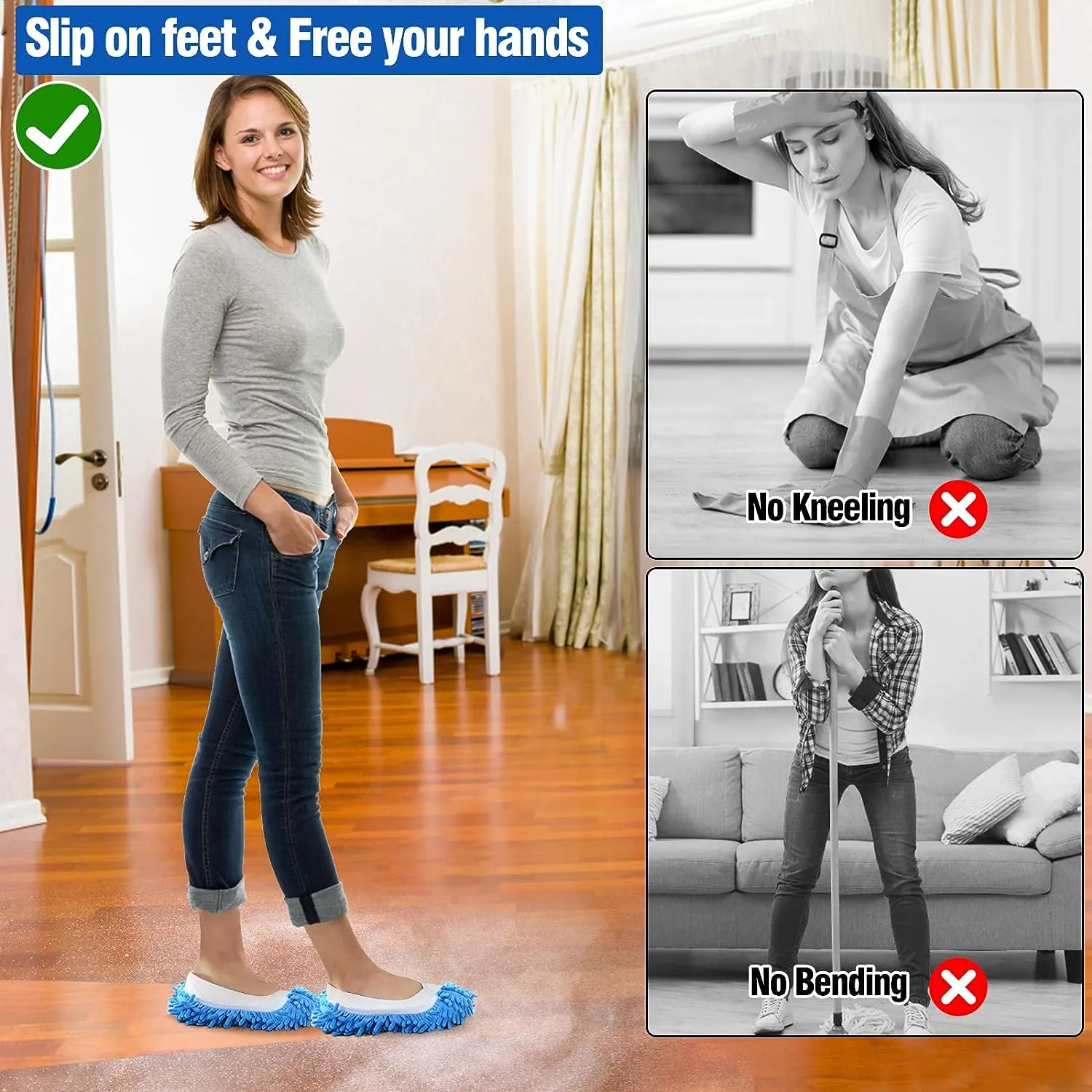 10Pcs Mop Slippers for Floor Cleaning