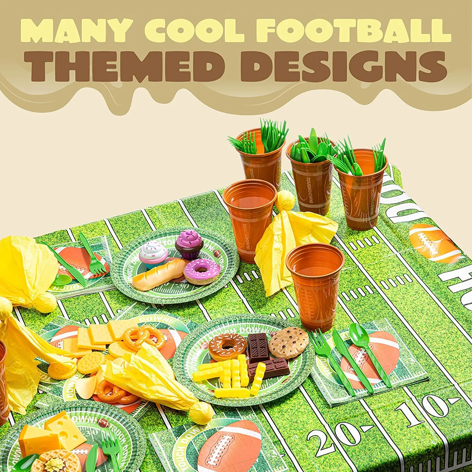 113Pcs Football Themed Party Supplies Set for 16 People