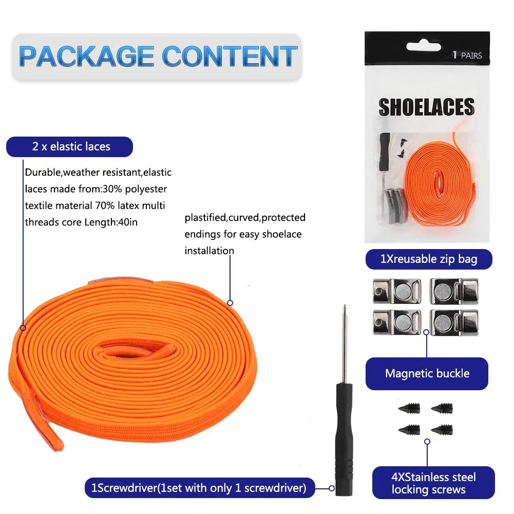 1Pair Fashion Magnetic Shoelaces Elastic No Tie Shoe Laces Kids Adult Unisex Flat Sneakers Shoelace Quick Lazy Laces Strings