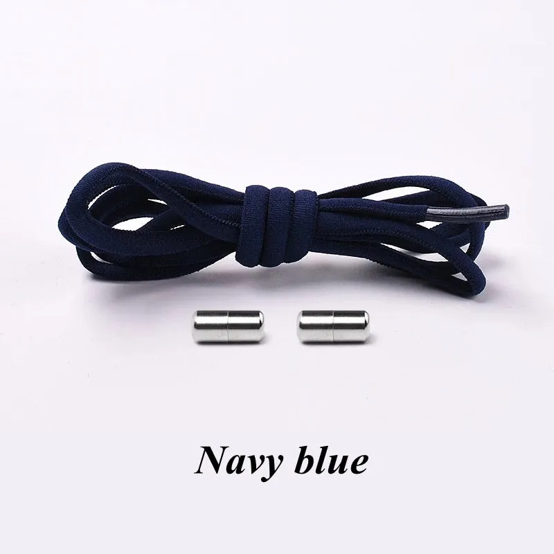 1Pair No tie Shoelaces Round Elastic Shoe Laces For Kids and Adult Sneakers Shoelace Quick Lazy Laces 19 Color Shoestrings