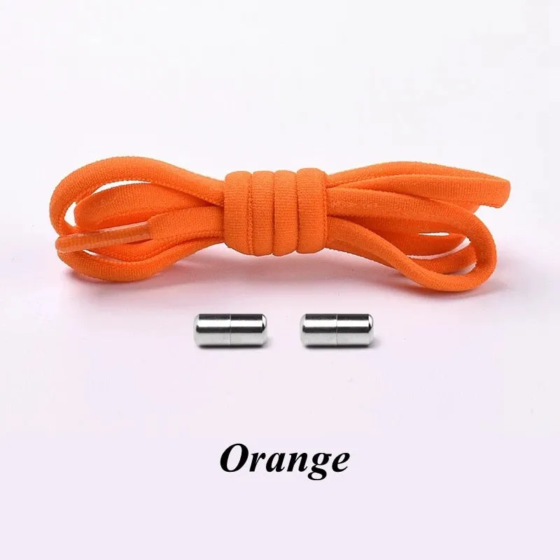 1Pair No tie Shoelaces Round Elastic Shoe Laces For Kids and Adult Sneakers Shoelace Quick Lazy Laces 19 Color Shoestrings