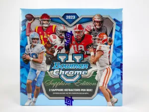 2023 Bowman University Chrome Football Sapphire Edition Hobby Box