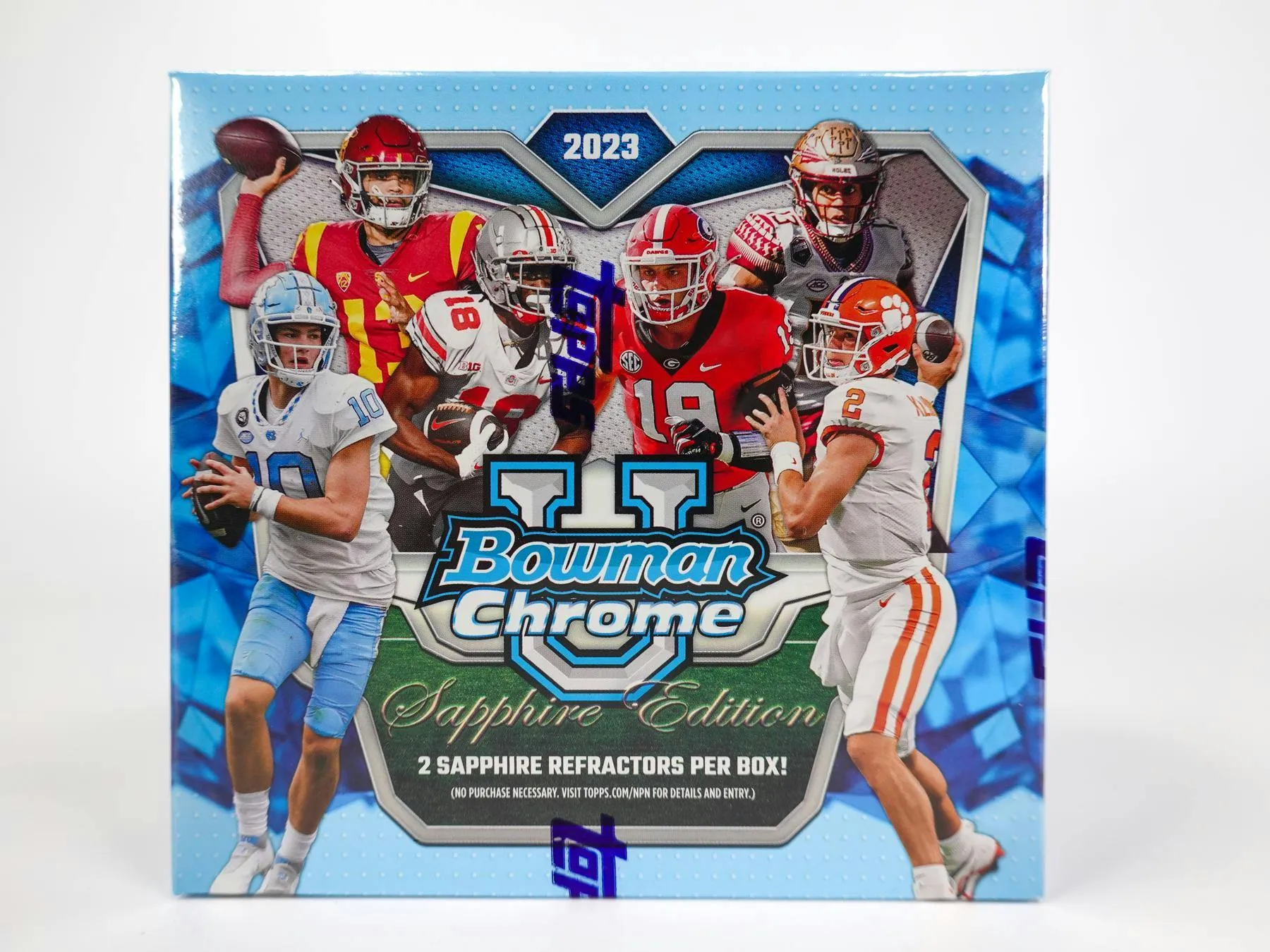2023 Bowman University Chrome Football Sapphire Edition Hobby Box