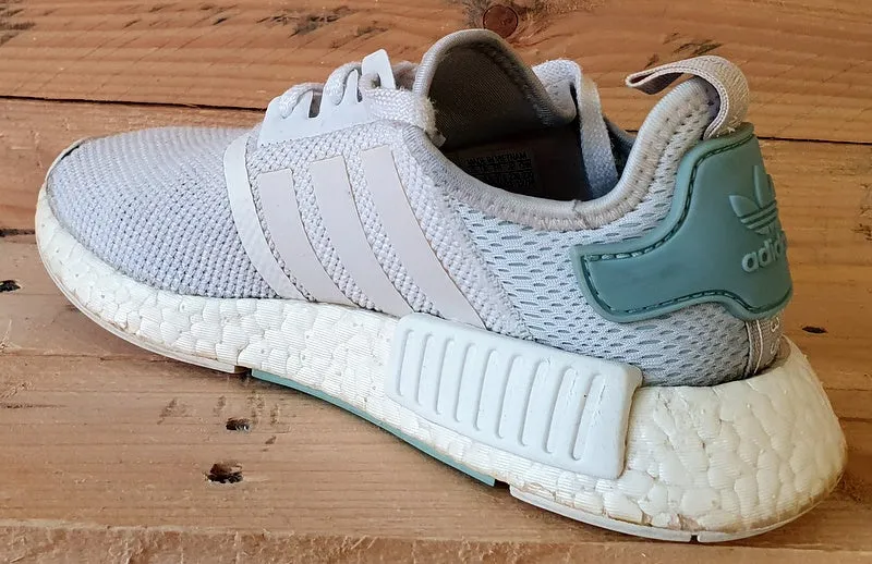 Adidas NMD R1 Low Textile Trainers UK4.5/US6/EU37 BY3033 White/Tactile Green
