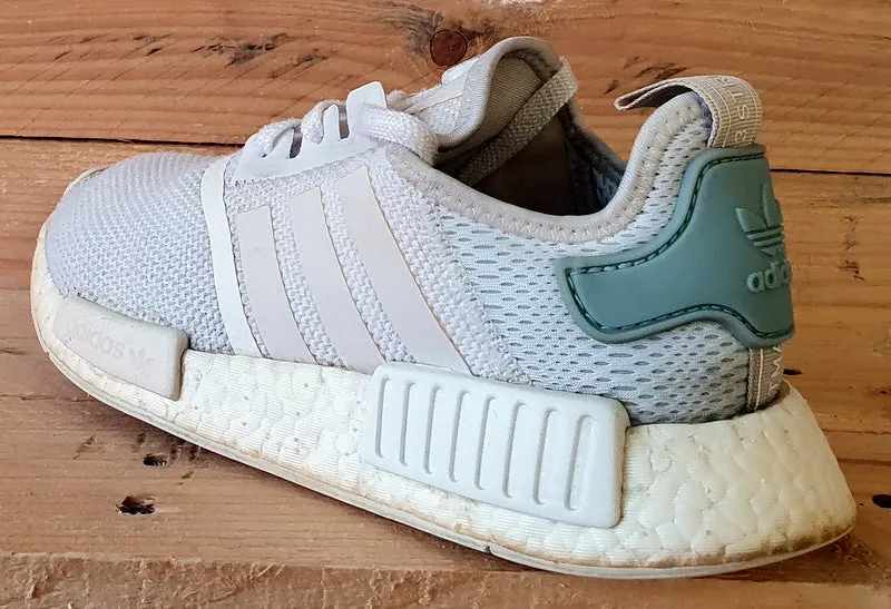 Adidas NMD R1 Low Textile Trainers UK4.5/US6/EU37 BY3033 White/Tactile Green