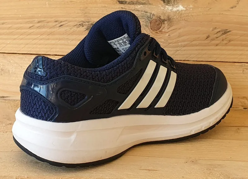Adidas Run Low Textile Trainers UK1/US1.5/EU33 BY2485 Navy Blue/White