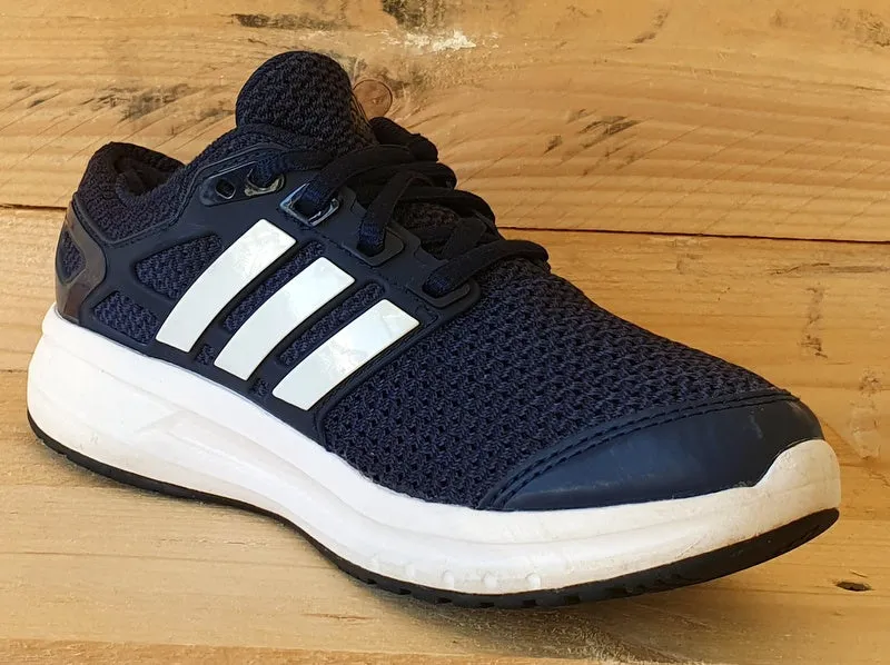 Adidas Run Low Textile Trainers UK1/US1.5/EU33 BY2485 Navy Blue/White