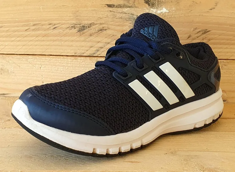 Adidas Run Low Textile Trainers UK1/US1.5/EU33 BY2485 Navy Blue/White