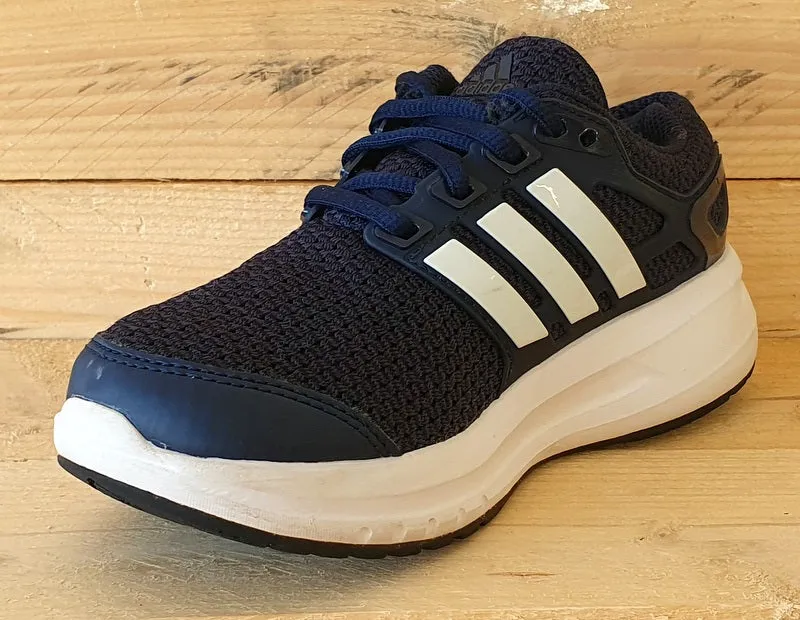 Adidas Run Low Textile Trainers UK1/US1.5/EU33 BY2485 Navy Blue/White