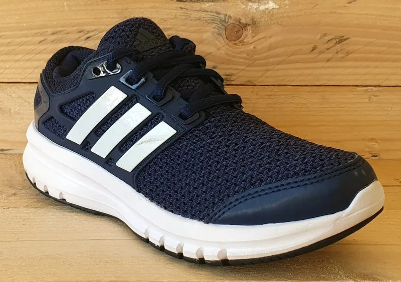 Adidas Run Low Textile Trainers UK1/US1.5/EU33 BY2485 Navy Blue/White