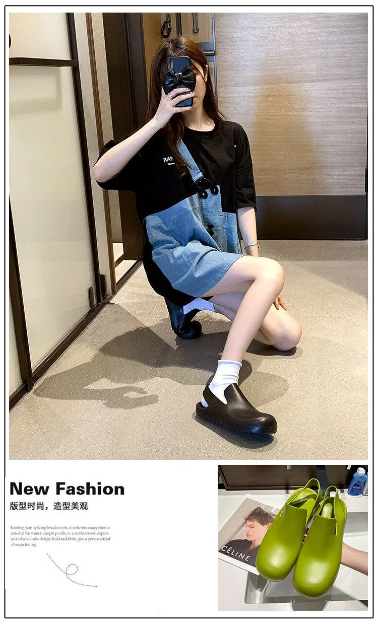Advbridge Summer Women Garden Sandals PVC Water Shoes Lightweight Women Slippers Slip On Beach Shoes Fashion Slides Outdoor Flip Flops