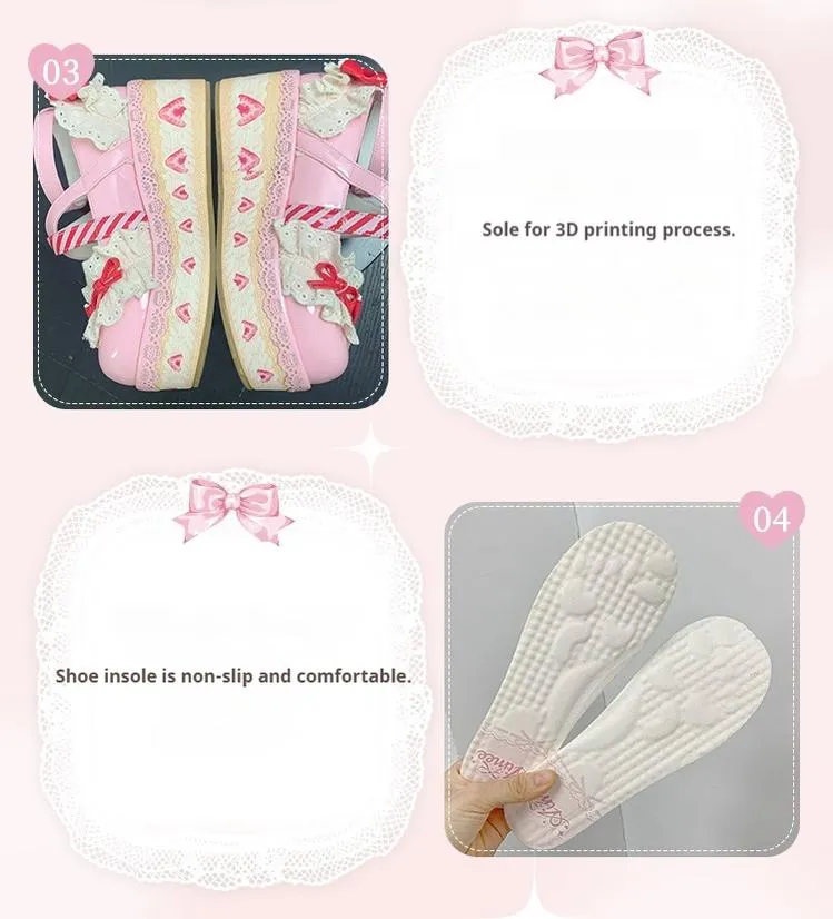 Aimee~Strawberry~Sweet Lolita High Platform Shoes Kawaii Lolita Shoes