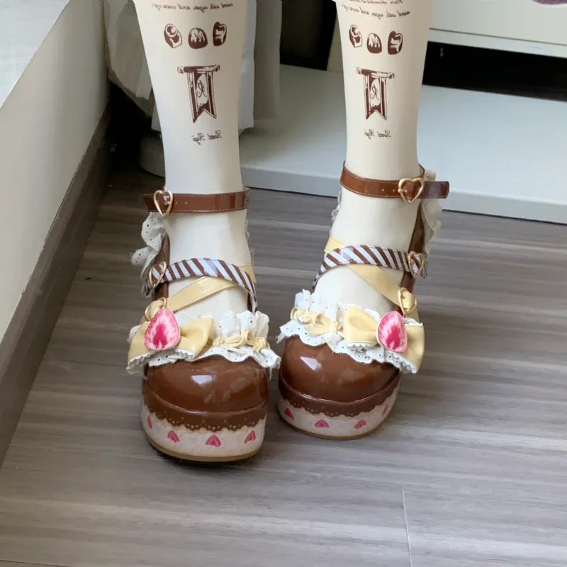 Aimee~Strawberry~Sweet Lolita High Platform Shoes Kawaii Lolita Shoes