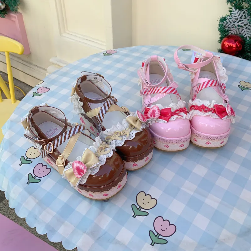 Aimee~Strawberry~Sweet Lolita High Platform Shoes Kawaii Lolita Shoes