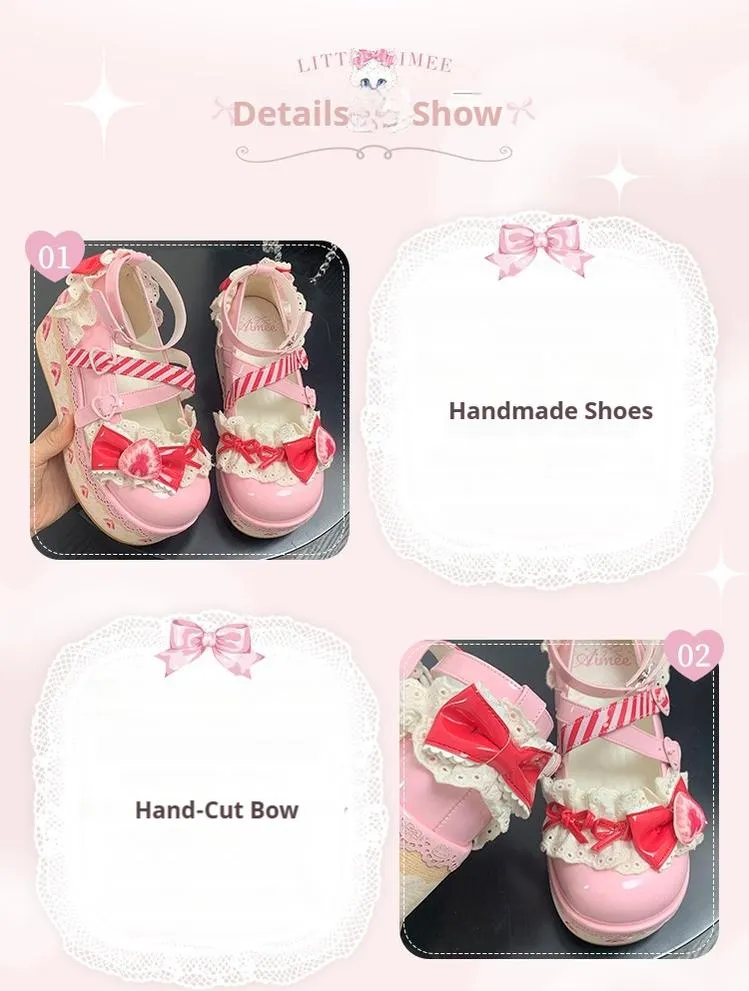 Aimee~Strawberry~Sweet Lolita High Platform Shoes Kawaii Lolita Shoes