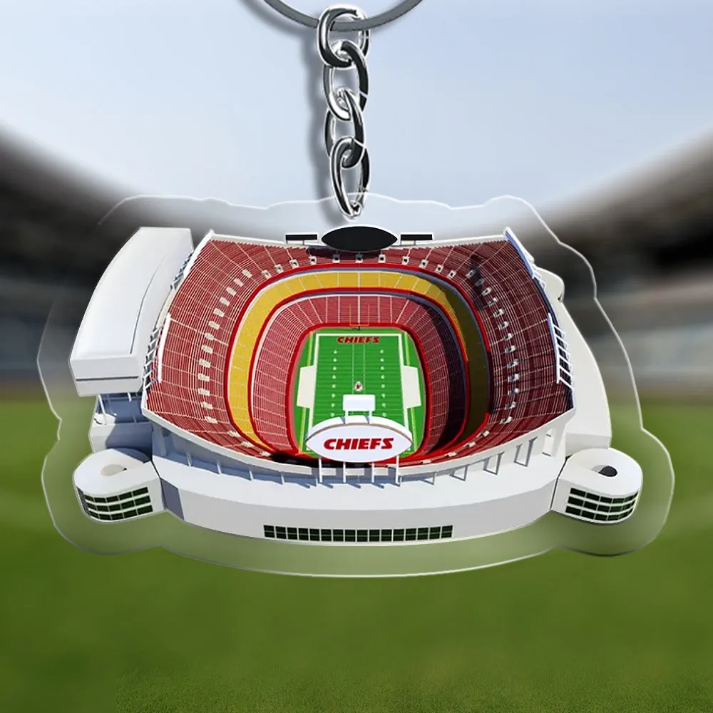 Arrowhead Stadium Gifts For Football Fan Acrylic Keychain American Football Field Kansas City Chiefs