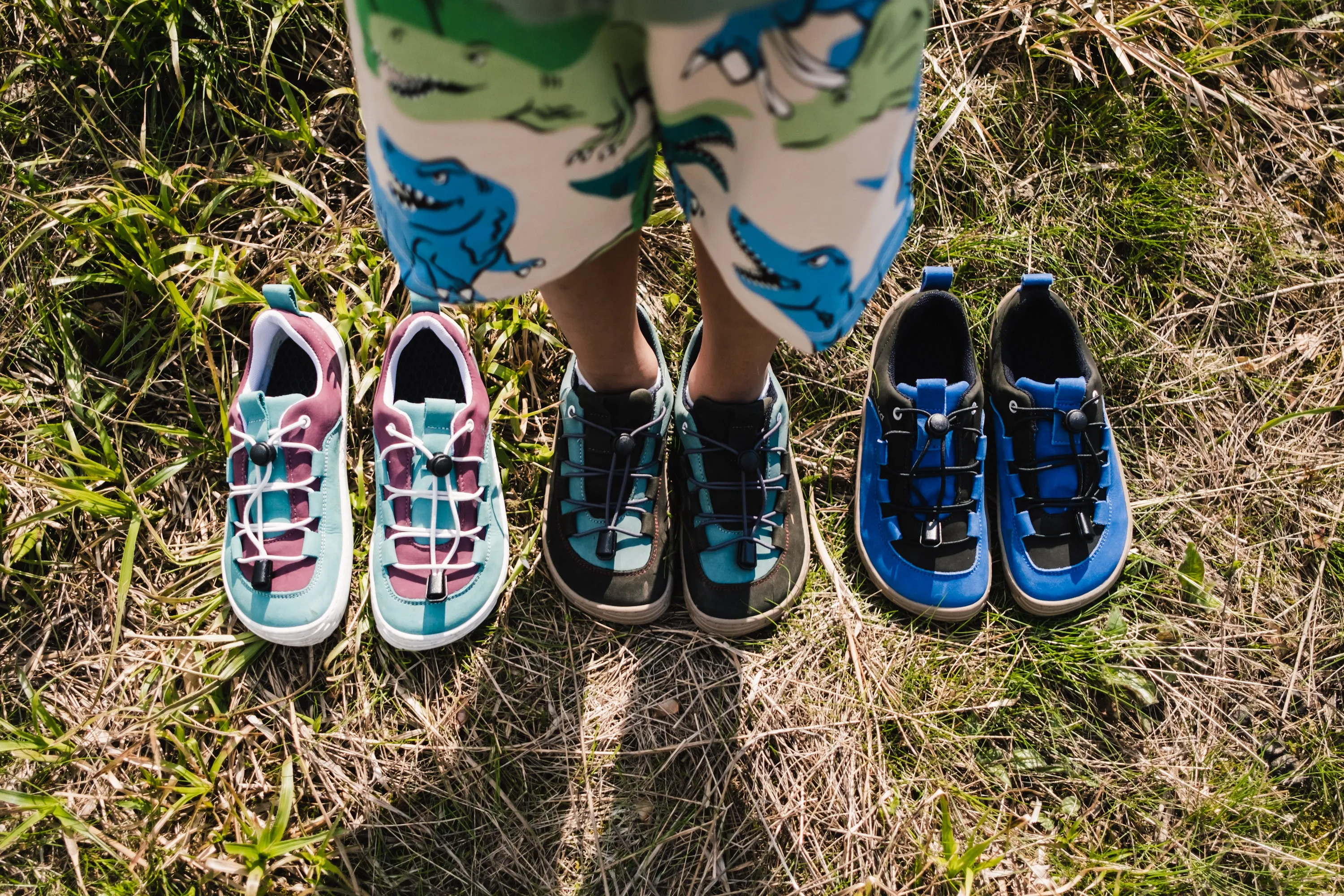 Be Lenka Kids barefoot sneakers - Xplorer - Blue & Olive Black