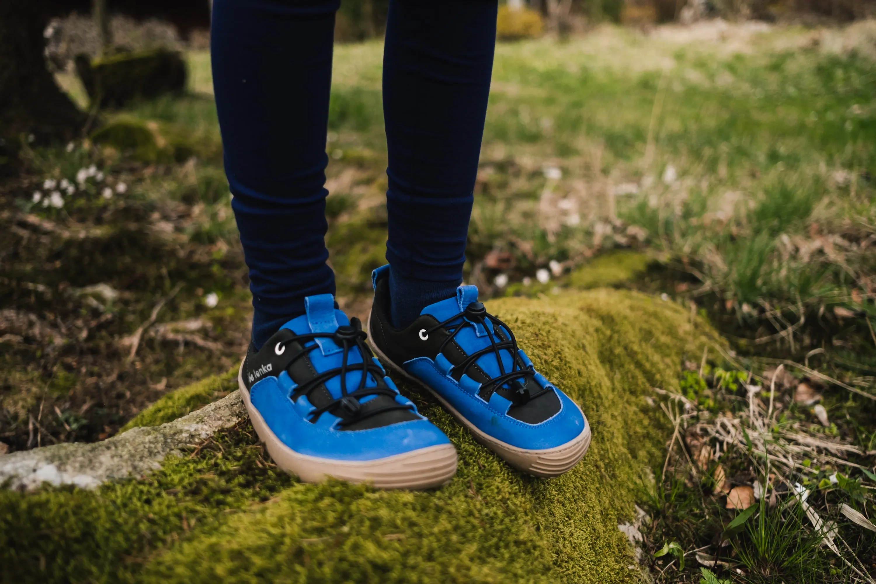 Be Lenka Kids barefoot sneakers - Xplorer - Blue & Olive Black