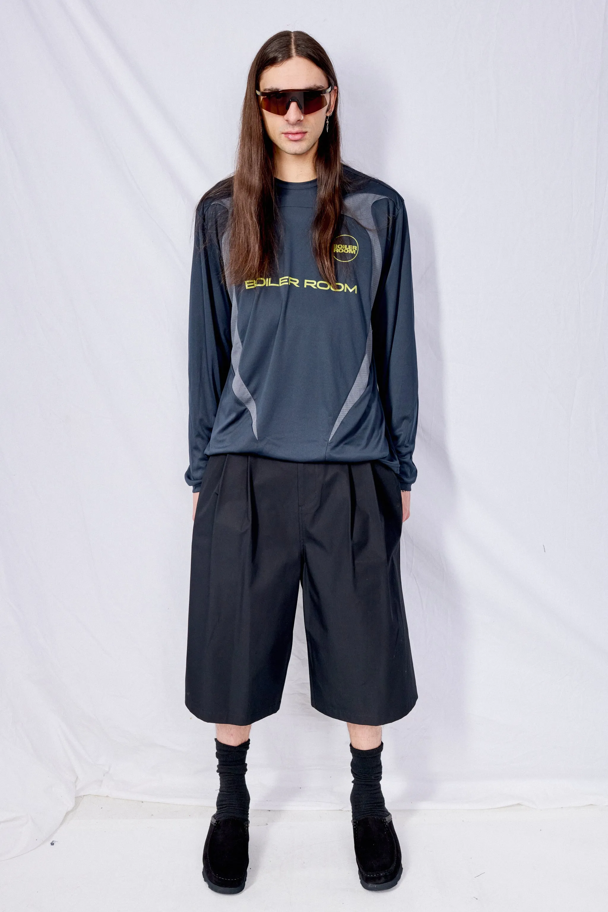 Black Boiler Room x Umbro Long Sleeve Football Tee