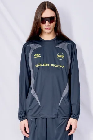 Black Boiler Room x Umbro Long Sleeve Football Tee