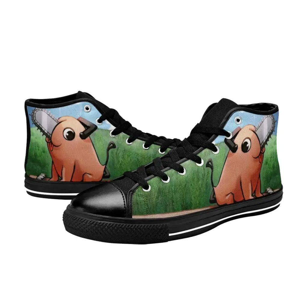 Chainsaw man Pochita Shoes High Top Sneakers for Kids and Adults