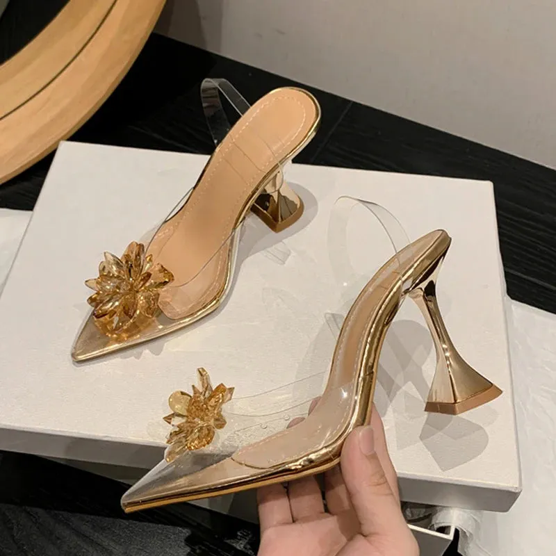 Clear PVC Slingback high heel Shoes
