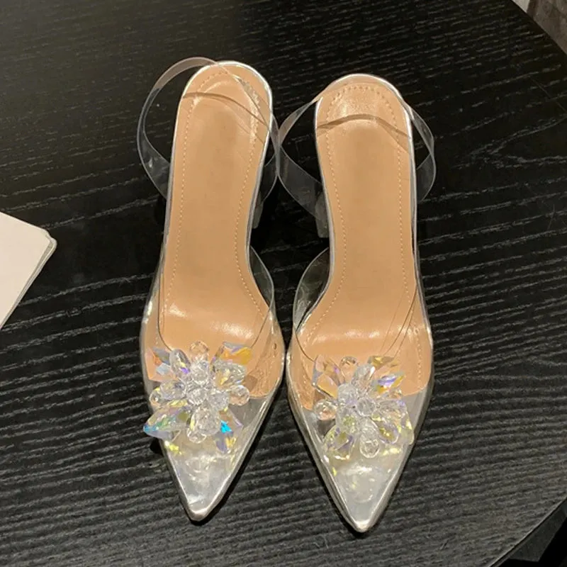 Clear PVC Slingback high heel Shoes