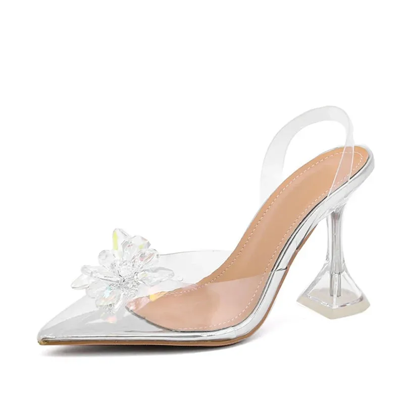 Clear PVC Slingback high heel Shoes