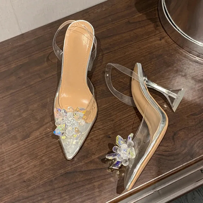 Clear PVC Slingback high heel Shoes