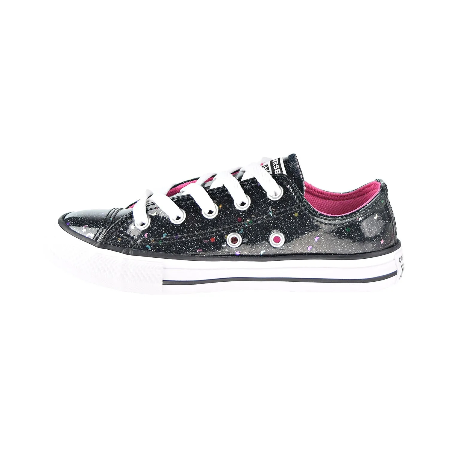 Converse Chuck Taylor All Star Ox Sparkle Kids' Shoes Black-Mod Pink