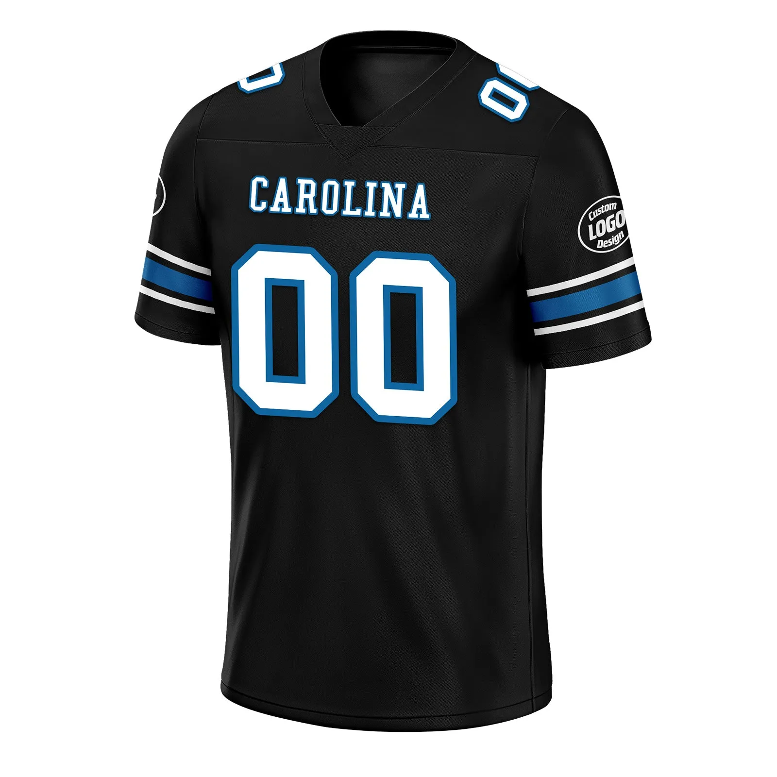 Custom Black Carolina Personalized Authentic Football Jersey FBJ02-D020256-3