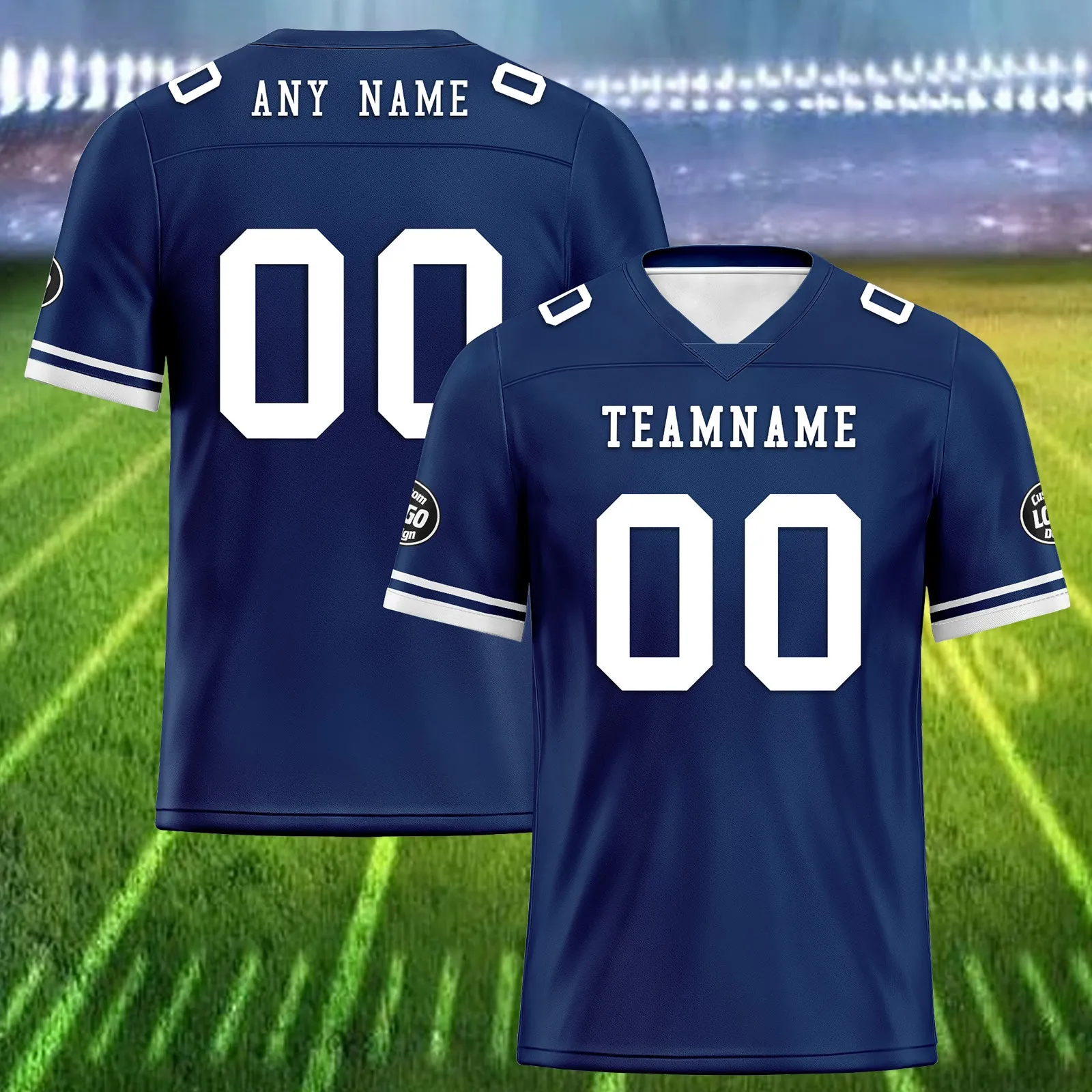 Custom Blue Dallas Personalized Authentic Football Jersey FBJ02-D020263-9