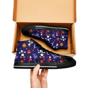 Donald Duck Helloween Shoes High Top Sneakers for Kids and Adults