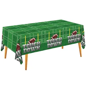 Football Theme Party Disposable Tablecloth Plastic Touchdown Table Cover for Birthday Party Football Party Games Decoration 54 X 108Inch 3 Pack for Football Gameday Tailgate Party