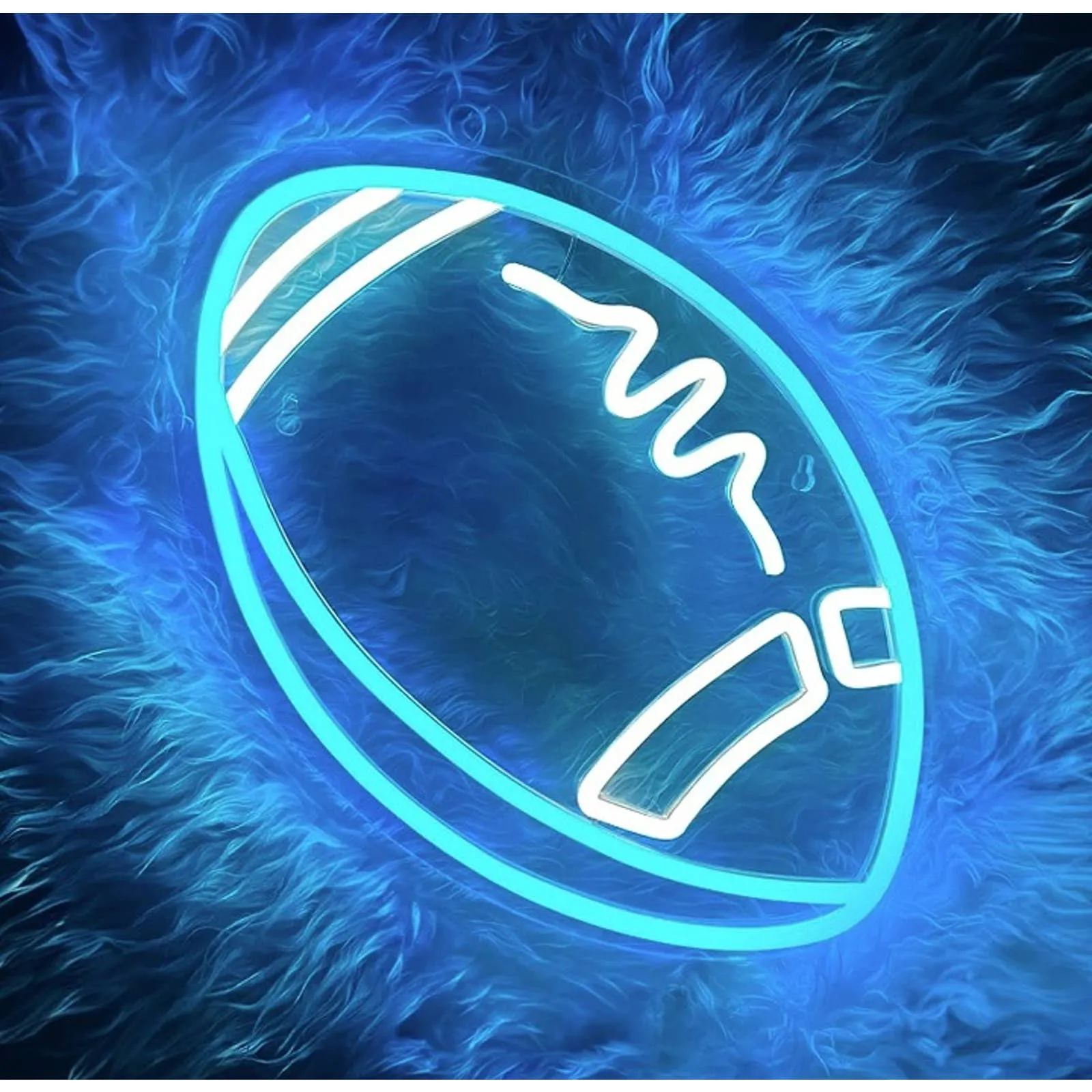 Fun Bright Blue Football LED Night Light Sport NFL Game Room Wall Decor