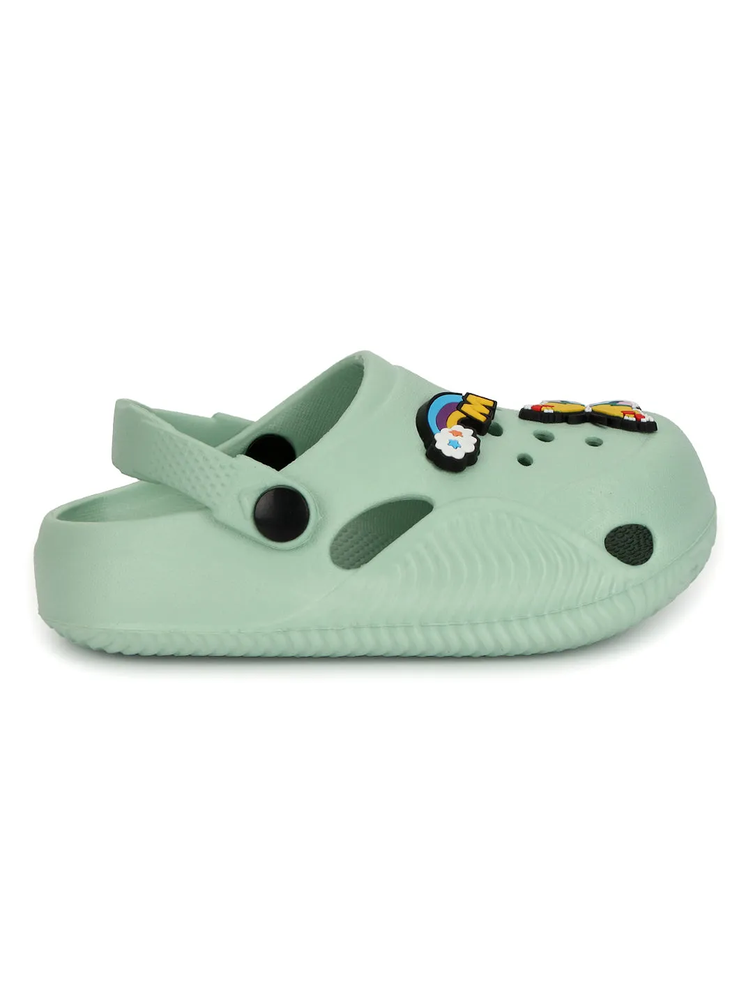 Green Stylish Slip-On Clogs For Kids-Unisex (TC-LCLOG1-GRN)