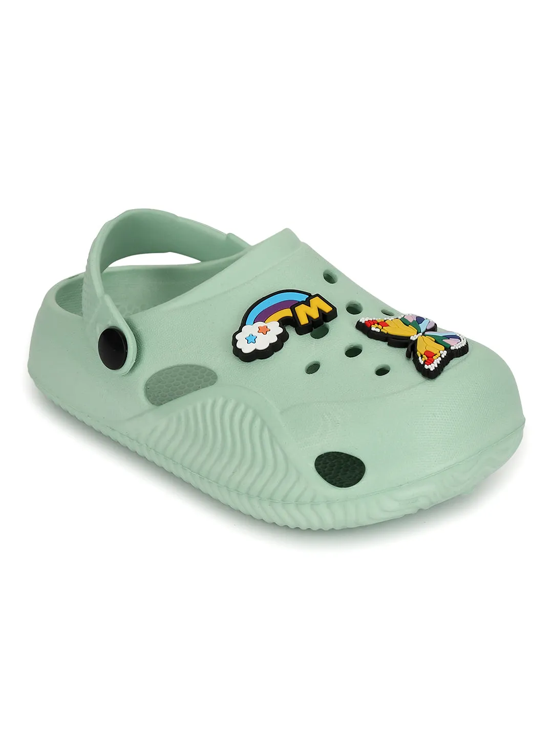 Green Stylish Slip-On Clogs For Kids-Unisex (TC-LCLOG1-GRN)