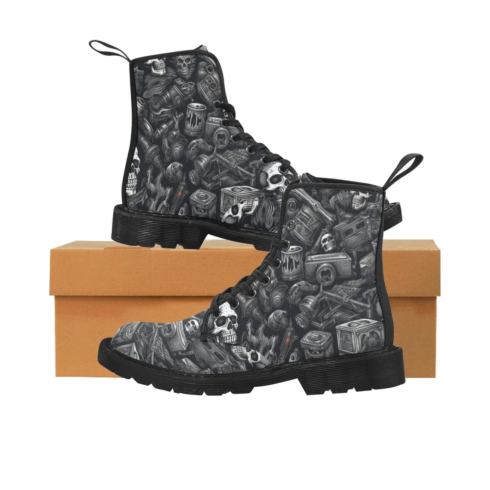 Heavy Metal Lace Up Canvas Boots