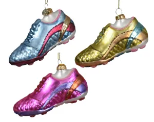 Individual Glass Football Boots Christmas Hanging Decoration