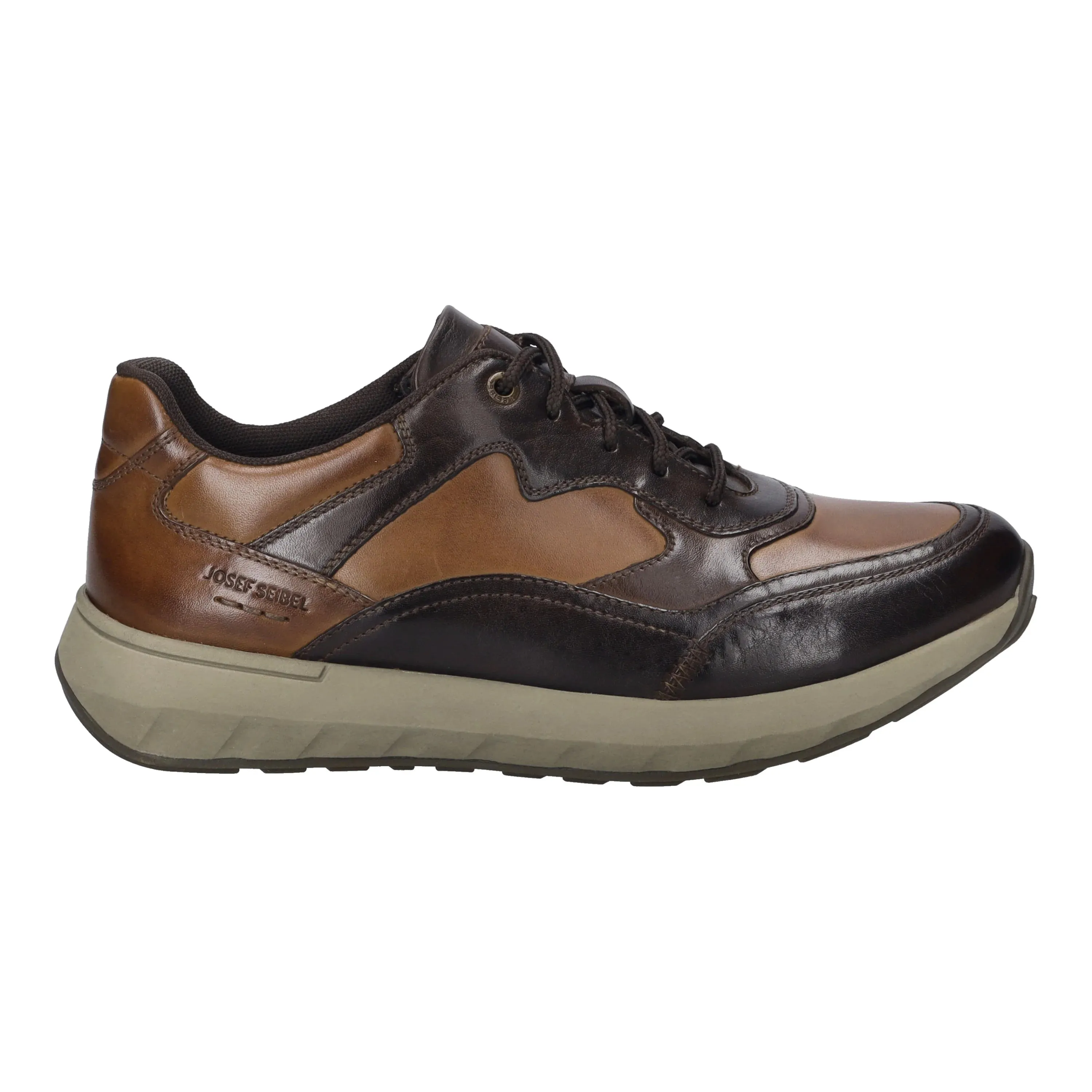 Josef Seibel Men's Cameron 08 Leather Casual Shoes Trainers Moro Brown