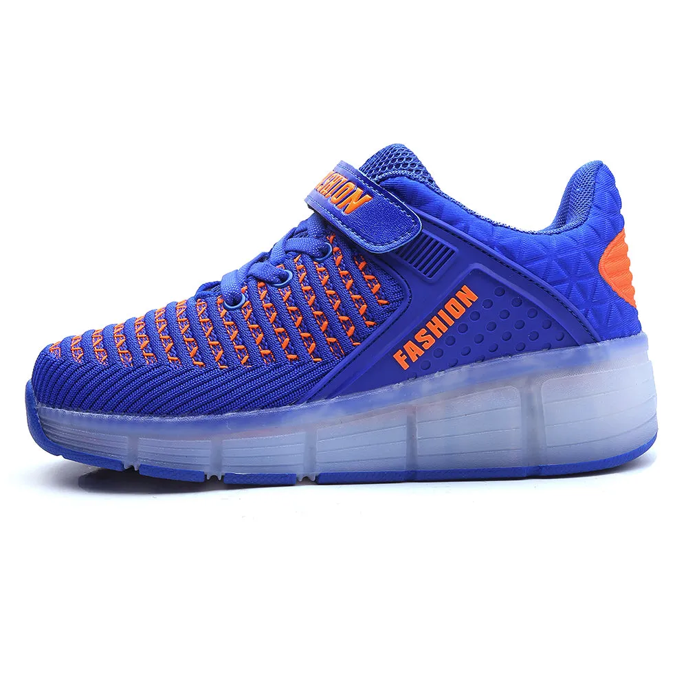 Kids Roller Shoes LED Sport Sneakers Rechargeable Roller Skate for Boys Girls