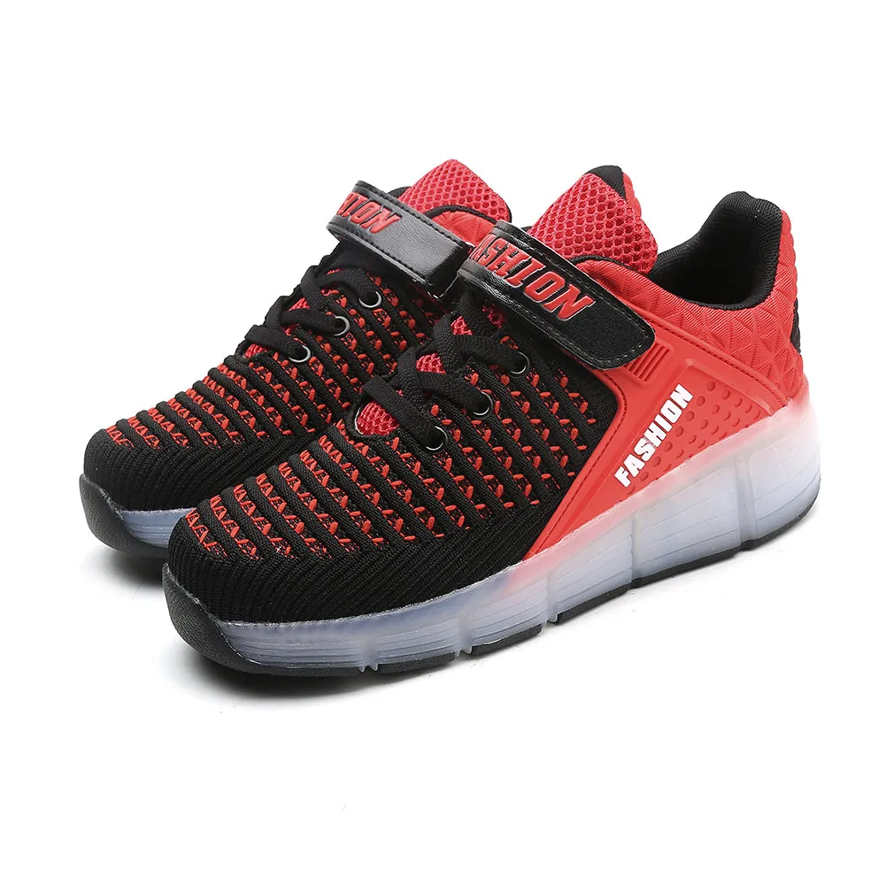 Kids Roller Shoes LED Sport Sneakers Rechargeable Roller Skate for Boys Girls
