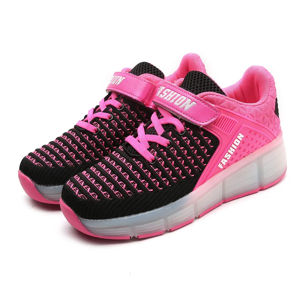 Kids Roller Shoes LED Sport Sneakers Rechargeable Roller Skate for Boys Girls