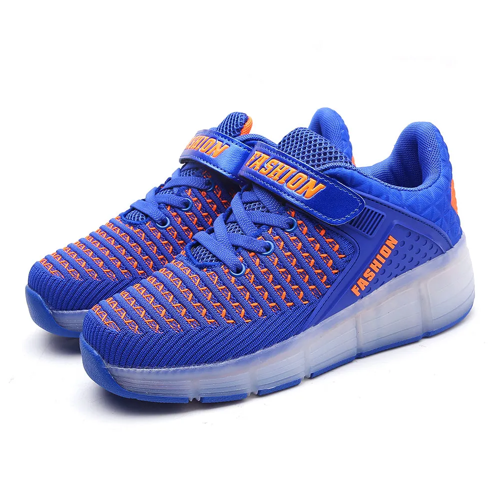 Kids Roller Shoes LED Sport Sneakers Rechargeable Roller Skate for Boys Girls