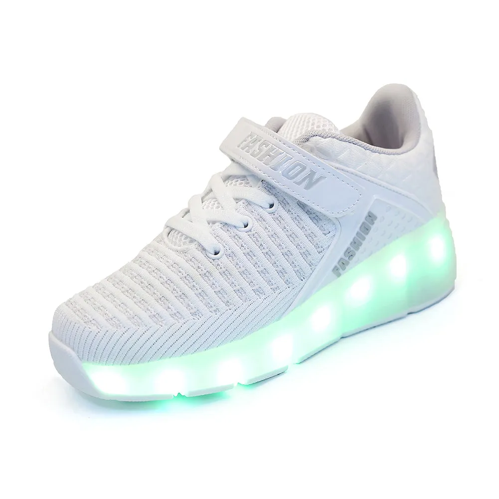 Kids Roller Shoes LED Sport Sneakers Rechargeable Roller Skate for Boys Girls