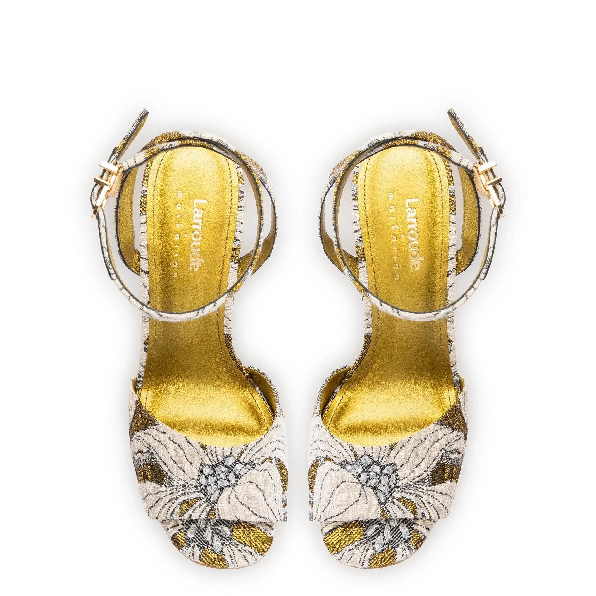 LARROUDÉ x Markarian Wedge In Gold Floral Dutel