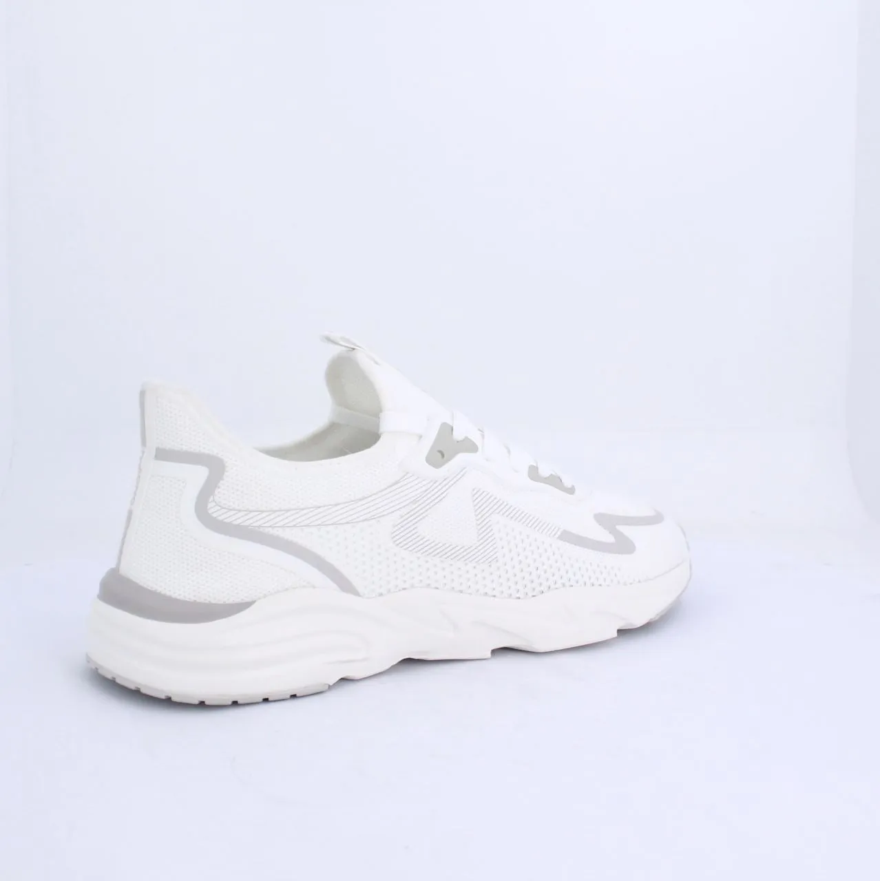 LECLERC MENS LACEUP TRAINERS-WHITE
