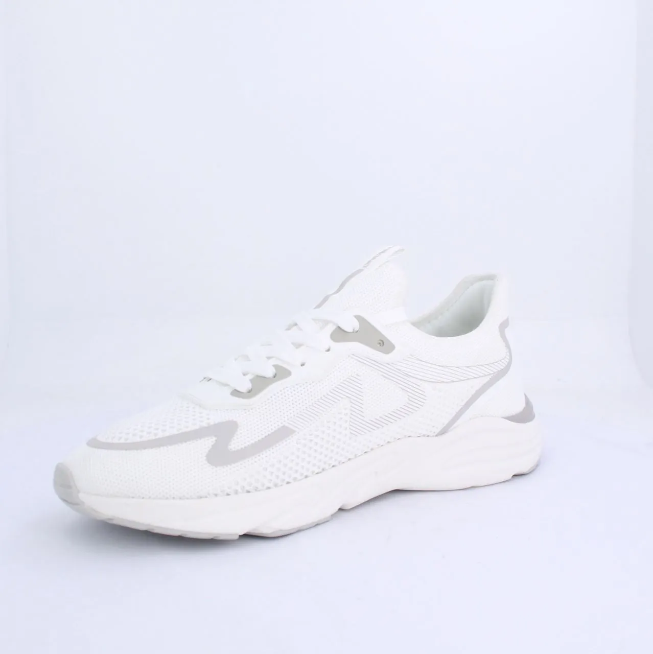 LECLERC MENS LACEUP TRAINERS-WHITE