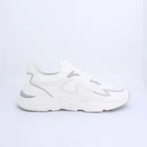 LECLERC MENS LACEUP TRAINERS-WHITE